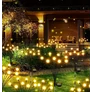 Kép 2/8 - Kültéri napelemes világító fa, Meleg fehér LED, 75 cm, 6 db Mini gömb
