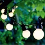 Kép 1/8 - 15 m-es 20 LED-es hosszabbítható fekete gumi vezetékes lámpafüzér, teraszvilágítás, időzíthető, IP44, - meleg fehér