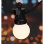 Kép 2/8 - 15 m-es 20 LED-es hosszabbítható fekete gumi vezetékes lámpafüzér, teraszvilágítás, időzíthető, IP44, - meleg fehér