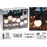 Kép 8/8 - 15 m-es 20 LED-es hosszabbítható fekete gumi vezetékes lámpafüzér, teraszvilágítás, időzíthető, IP44, - meleg fehér
