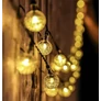 Kép 7/10 - 4,9 m-es dekor gömb kerti LED fényfüzér átlátszó vezetékes, 50 db meleg fehér LED, IP44, hálózati adapterrel