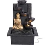 Kép 1/4 - Szökőkút- csobogó Buddha szobor LED lámpa, 22 x 18 x 30 cm, hálózati adapterrel