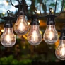 Kép 1/8 - 14,5 m 20 LED-es gömb időzíthető lámpafüzér, hosszabbítható teraszvilágítás, időjárásálló, IP44, meleg fehér