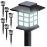 Kép 2/13 - 6 db-os ház alakú Napelemes kerti LED lámpa, 37 cm, fekete