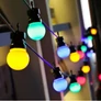 Kép 1/4 - 15 m-es 20 LED-es hosszabbítható fekete gumi vezetékes lámpafüzér, teraszvilágítás, időzíthető, IP44, - színes