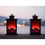Kép 3/10 - Dekoratív látványkandalló LED lámpás, elemes, tüzet utánzó fényekkel, 22 x 14 cm 