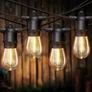 Kép 2/8 - 20 m-es 20 LED izzó E27 fényfüzér, hybrid tölthető-napelemes, meleg fehér, 8 féle fényjátékkal, időzíthető, távvezérlős, IP44