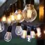 Kép 7/8 - 20 m-es 20 LED izzó E27 fényfüzér, hybrid tölthető-napelemes, meleg fehér, 8 féle fényjátékkal, időzíthető, távvezérlős, IP44
