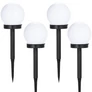 Kép 2/9 - 4 db-os Napelemes leszúrható 10 cm gömb kerti LED lámpa, 35 cm magas, HT