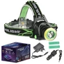 Kép 1/6 - Extra erős  GENETIC® fejlámpa, erős XML T6 LED-es fényszóró, 6800 mAh, ZOOM funkcióval
