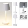 Kép 11/11 - Elemes asztali LED lámpa, fényerőszabályzó, 26 cm magas, fehér