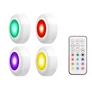 Kép 1/6 - FXlight 4 db-os elemes öntapadós, 12 COB RGB színes LED-es lámpa készlet, távirányítóval