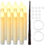 Kép 5/7 - 12 db-os LED-gyertya szett, lebegő hatással zsinóron, 16,5 cm magas/db, fehér