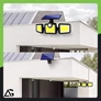 Kép 3/7 - 171 LED-es mozgásérzékelős napelemes reflektor, háromágú, 6500 lm, BA