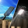 Kép 4/5 - Extra erős 144 LED-es napelemes reflektor, alkonyat és mozgásérzékelővel, távirányítóval, 400 W