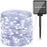 Kép 9/9 - 30 m-es 300 micro LED-es, napelemes dekor fényfüzér, hideg fehér, 8 világítási móddal 