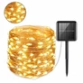 Kép 3/7 - 20 m-es 200 micro LED-es napelemes dekor fényfüzér, meleg fehér, 8 féle fényjátékkal, M713