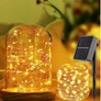 Kép 5/7 - 20 m-es 200 micro LED-es napelemes dekor fényfüzér, meleg fehér, 8 féle fényjátékkal, M713