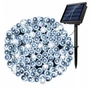 Kép 2/8 - 200 LED-es napelemes kerti fényfüzér, hideg fehér, 8 világítási móddal, 20 m