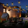 Kép 3/6 - 10 LED-es napelemes kerti fényfüzér, teraszvilágítás, meleg fehér, 3,5 m, 8 világítási móddal, IP65