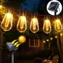 Kép 6/6 - 10 LED-es napelemes kerti fényfüzér, teraszvilágítás, meleg fehér, 3,5 m, 8 világítási móddal, IP65