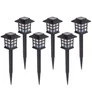 Kép 12/12 - 6 db-os ház alakú Napelemes kerti LED lámpa, 37 cm, fekete, HT
