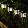 Kép 3/12 - 6 db-os ház alakú Napelemes kerti LED lámpa, 37 cm, fekete, HT