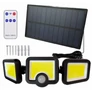 Kép 2/5 - Extra erős 120 LED-es különálló napelemes reflektor, mozgásérzékelővel, IP65, 2400 mAh
