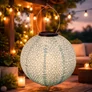 Kép 2/4 - ArtiCasa napelemes fénynyomat mintás Party LED-es Lampion 25 cm kék színű 1 db