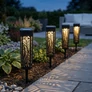 Kép 1/7 - 4 db-os napelemes LED lámpa szett Pálmalevél fénynyommal IP44 20 x 6 x 6 cm