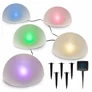 Kép 2/9 - ProGarden 5 db-os napelemes félgömb kerti LED lámpa színváltós 15 cm átmérő/félgömb