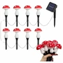 Kép 4/11 - 8 db-os Napelemes kerti gomba LED lámpa 7 x 10 cm 5 5 m hosszú IP44 12 világítási móddal