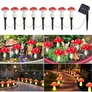 Kép 8/11 - 8 db-os Napelemes kerti gomba LED lámpa 7 x 10 cm 5 5 m hosszú IP44 12 világítási móddal