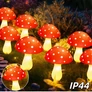 Kép 2/11 - 8 db-os Napelemes kerti gomba LED lámpa 7 x 10 cm 5 5 m hosszú IP44 12 világítási móddal