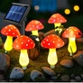Kép 3/11 - 8 db-os Napelemes kerti gomba LED lámpa 7 x 10 cm 5 5 m hosszú IP44 12 világítási móddal