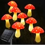 Kép 1/11 - 8 db-os Napelemes kerti gomba LED lámpa 7 x 10 cm 5 5 m hosszú IP44 12 világítási móddal
