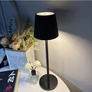 Kép 1/7 - Elemes asztali LED lámpa, 26 cm, 3 fénymód és fényerőszabályzóval, redőzőtt ernyős