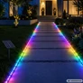 Kép 3/8 - 5 méteres kültéri vízálló IP65 LED szalag napelemes tápegységgel, RGB színes, távirányító, Időzíthető 4/6/8 órás működés, 8 féle fényjátékkal