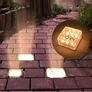 Kép 4/8 - Napelemes LED-Light kerti beépíthető átlátszó járókő lámpa, meleg fehér 7 x 7 cm, IP67