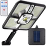 Kép 2/11 - 220 LED-es napelemes Reflektor, mozgásérzékelővel, 2×1200mAh akkumulátor, 6500K, IP65, távirányítóval
