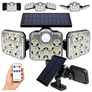 Kép 1/10 - Extra erős 138 LED-es napelemes reflektor, mozgásérzékelővel, 