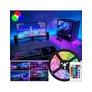Kép 1/6 - 5m RGB LED szalag, hálózati adapterrel, távirányítóval, színes