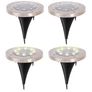 Kép 4/6 - 4 db x 8 LED-es Disk Lights napelemes leszúrható kültéri lámpa, hideg fehér