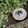 Kép 2/6 - 4 db x 8 LED-es Disk Lights napelemes leszúrható kültéri lámpa, hideg fehér