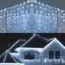 Kép 4/11 - 180 LED-es jégcsap kültéri-beltéri fényfüzér, hálózati adapteres, 8 funkciós időzíthető, hideg fehér, 6 méteres, IP44