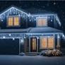 Kép 7/11 - 180 LED-es jégcsap kültéri-beltéri fényfüzér, hálózati adapteres, 8 funkciós időzíthető, hideg fehér, 6 méteres, IP44