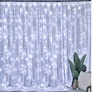 Kép 2/6 - 300 micro LED-es USB-s beltéri fényfüggöny, 8 világítási móddal, távirányítóval, hideg fehér