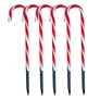 Kép 2/5 - 5 db-os XXL méretű "candy cane" világító cukorka sétapálca lámpa szett, elemes, 40 LED, 74 cm