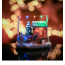 Kép 2/2 - Karácsonyi falusi ajándékbódé 7 LED világítással, kék csíkos