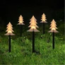Kép 2/4 - 5 db-os Karácsonyi kültéri leszúrható 15 LED-es lámpák, 37 cm, fenyőfa
